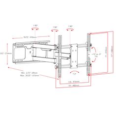 an image of a tv wall mount with measurements