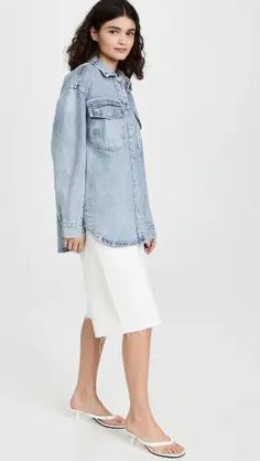 Pistola Denim Mandy Oversized Shacket | Shopbop Classic Washed Denim Top For Spring, Spring Relaxed Fit Denim Top With Snap Buttons, Classic Light Wash Denim Top For Spring, Classic Light Wash Denim Top For Fall, Fall Denim Top With Button Cuffs, Light Wash Denim Jacket With Flap Pockets, Casual Denim Top With Button Cuffs, Spring Denim Top With Button Cuffs And Long Sleeves, Spring Denim Top With Button Cuffs Long Sleeve