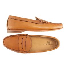 Ventura Sheepskin Penny Loafer in Tan by T.B. Phelps Classic Boat Shoes With Leather Footbed, Classic Boat Shoes With Leather Footbed And Round Toe, Timeless Slip-on Leather Shoes With Leather Lining, Classic Round Toe Boat Shoes With Leather Footbed, Classic Closed Toe Loafers With Leather Footbed, Classic Boat Shoes With Stitched Sole, Classic Brogue-detailed Moccasins For Galas, Classic Brogue Moccasins For Galas, Classic Moccasins With Branded Insole