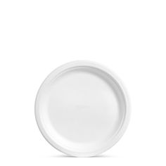 a white paper plate on a white background