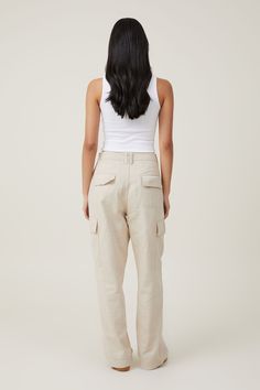 Bobbie Cargo Pant Relaxed Fit Mid-rise Bottoms With Cargo Pockets, Relaxed Fit Cargo Style Straight Leg Bottoms, Utility Cargo Bottoms With Relaxed Fit, Relaxed Fit Utility Cargo Bottoms, Relaxed Fit Cargo Style Utility Bottoms, Relaxed Fit Bottoms With Flap Pockets, Loosely Fitted Straight Leg Cargo Parachute Pants, Loosely Fitted Utility Cargo Pants, Loosely Fitted Cargo Jeans With Tapered Leg