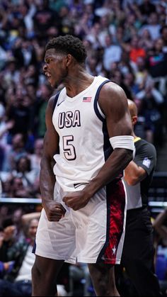 NBA basketball wallpaper background of Minnesota Timberwolves star Anthony Edwards playing for Team USA Team Usa Basketball 2024, Olympics Wallpaper, Abc Wallpaper, Wallpaper Man