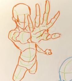 an image of a drawing of a person holding a ball