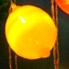 an orange frisbee sitting on top of a table next to two glass vases