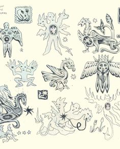 an image of tattoos drawn on paper with ink