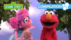 the sesame street compilation features two characters, one in pink and one in blue with an orange nose