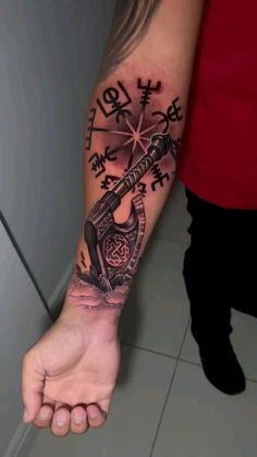 Forearm Tattoos For Men, Meaningful Tattoos For Men, Tato Maori, Valkyrie Tattoo, Scandinavian Tattoo, Viking Tattoo Sleeve