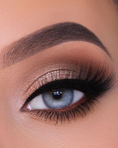 Inner Cat Eye, Dramatic Eye Makeup For Brown Eyes, Maid Of Honor Eye Makeup, Amber Eyeshadow Looks, Eyeshadow Look For Blue Eyes, Homecoming Makeup Ideas For Blue Dress, Birthday Makeup Looks Natural Smokey Eye, Prom Eye Shadow, Copper Makeup For Blue Eyes