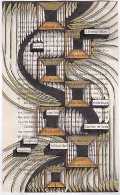 an abstract drawing with lots of lines and shapes on it's sides, including the letters