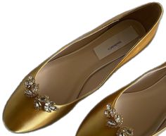 Elegant Flat Wedding Shoes With Rhinestones, Elegant Flat Wedding Shoes For Evening, Elegant Embellished Formal Flats, Elegant Embellished Evening Flats, Elegant Embellished Flats For Evening, Elegant Embellished Flats For Formal Occasions, Elegant Rhinestone Round Toe Flats, Elegant Low-heel Flats With Rhinestones, Elegant Low Heel Flats With Rhinestones