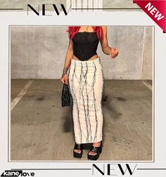 Women Clothes Summer Fashion Casual Slim Fit Stylish Tassels Long Skirt Long Fringe Skirt For Summer, Long Fringed Skirt For Summer, Summer Long Fringe Skirt, Spring Party Maxi Skirt With Fringe, Long Summer Skirt With Fringe, Summer Fringe Maxi Skirt, Spring Fringe Skirt Bottoms, Fitted Fringe Skirt For Summer, Fitted Fringe Skirt For Spring