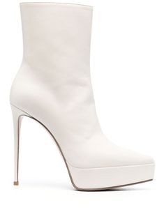 cloud white calf leather pointed toe side zip fastening 150mm high heel White Heels Boots, Heel Boots White, Le Silla Shoes, White Heel Boots, Givenchy Boots, Luxury Heels, Pointed Boots, Heels White, Cloud White