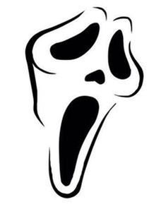 a black and white drawing of a scream face with its mouth open, on a white background