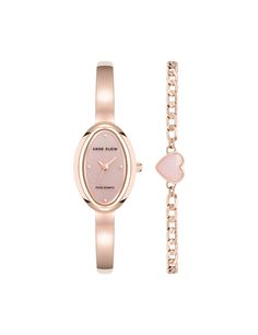 Anne Klein Rose Quartz/Rose Gold-Tone Oval Gemstone Bangle Watch Set January 2nd, Watch Set, Bangle Watches, Bracelet Box, Gemstone Bangle, Quartz Rose, Box Set, Rose Quartz, Timeless Elegance