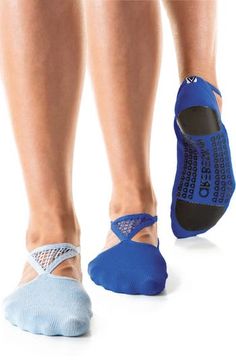 The patented grips on these fashion-forward socks offer superior traction so you can go all out in your workouts and dance moves without slipping. Pack of two assorted pairs Cotton/spandex/elastane Machine wash, line dry Imported Non-slip Yoga Socks, Casual Non-slip Socks For Pilates, Comfortable Slip-resistant Socks For Yoga, Comfortable Slip-resistant Yoga Socks, Sporty Flexible Breathable Socks, Breathable Flexible Sports Socks, Blue Casual Training Socks, Casual Blue Training Socks, Blue Non-slip Sporty Socks