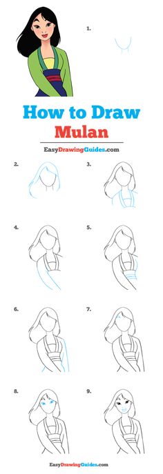 how to draw mulan step by step instructions