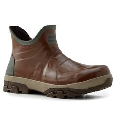 A co-developed twist on Alaska’s favorite rain boots in a Huckberry-exclusive colorway Waterproof Brown Rain Boots For Outdoor Activities, Casual Brown Waterproof Rain Boots, Casual Weatherproof Brown Rain Boots, Brown Waterproof Rain Boots For Outdoor, Waterproof Brown Rain Boots For Outdoor, Luxury High-top Gore-tex Waterproof Boots, High-top Hiking Boots With Rubber Toe Cap, Luxury Rugged High-top Waterproof Boots, Brown Rain Boots