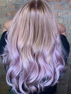 Looking for a new look? Give pink lavender hair a try! This unique hair color will transform your look in a snap. Blonde Hair Lavender Tips, Lavender Ombre Hair Blonde, Blond Hair Purple Tips, Lavender Purple Highlights, Purple Foils In Blonde Hair, Purple Tips On Blonde Hair, Light Purple Hair Balayage, Lavender Lowlights Blondes, Light Purple Balayage Blondes