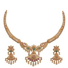 Stand out from the crowd with this elegant antique necklace set. This floral intricate antique necklace is a dreamy affair for every woman. Made with high-quality CZ stones, this modern style inspired necklace set is great for the woman who loves the fusion of Indian cultural heritage and fashion trends. Specification- Length: Necklace -14 cm, Earrings - 4.5 cm Weight: Necklace - 35 gm, Earrings - 16gm 100% Satisfaction Guarantee: 1 Year Warranty, Long Lasting Plating, High-Quality Stones. Gifti Antique Gold Elegant Temple Necklace For Wedding, Elegant Antique Gold Temple Necklace For Wedding, Elegant Antique Gold Temple Necklace With Intricate Design, Elegant Kundan Necklace In Antique Gold, Elegant Antique Gold Kundan Necklace With Intricate Design, Elegant Antique Gold Kundan Necklace, Elegant Antique Gold Necklace For Festive Occasions, Elegant Antique Gold Necklaces For Festive Occasions, Antique Gold Necklace With Intricate Design For Weddings