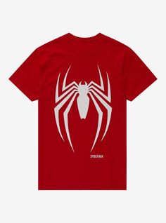 Swing into action with this Spider-Man tee! Featuring the Gamerverse spider logo on the chest.100% cottonWash cold; dry lowImportedListed in men'sunisex sizes Spider Man Shirt, Stranger Things Gifts, Spider Logo, Nightmare Before Christmas Gifts, Spiderman Logo, Marvel Gifts, Horror Gifts, Sweater Pin, Man Shirt