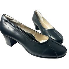 This listing is for (1pair)  PEERAGE WOMEN'S NAVY LEATHER COMFORT WIDE WIDTH PUMPS  Size 7 Wide width Navy blue Rubber sole  2 inch mid heel New - From a smoke free home! Faux Leather Closed Toe Shoes For Work, Fitted Leather Shoes For Work With Closed Toe, Fitted Leather Shoes For Work, Leather Slip-on Shoes For Work, Casual Fitted Court Shoes With Round Toe, Casual Court Shoes With Round Toe, Fitted Casual Court Shoes For Work, Casual Fitted Court Shoes For Work, Fitted Leather Shoes With Round Toe For Workwear