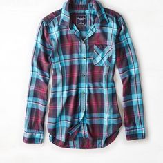 Burberry Tops, Teal Top, Blue Plaid Shirt, Flannel Tops, Boyfriend Shirt, Plaid Tops, Mens Outfitters, Plaid Shirt, Women's Plaid Shirt