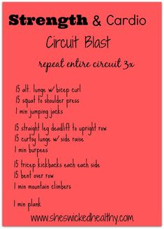 the strength and cardio circuit blast is shown with instructions for how to use it