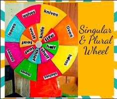 a colorful wheel with words on it and the words singular and punal in different languages