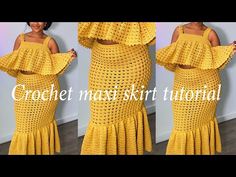 Crochet Tops and sweaters tutorials - YouTube Knitting Machine Tutorial, Yarn Clothes, Sweater Tutorial, Crochet Pants, Mode Crochet, Crochet Maxi, Crochet Clothing