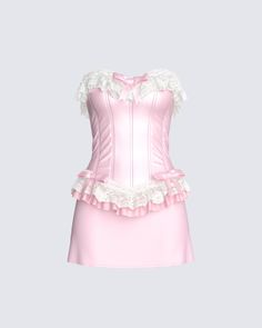 Vienna Pink Ruffle Mini Dress Pink Mini Dresses Formal, Pimk Dress, Pink Tour Outfits, Coquette Pink Dress, Pink Corset Outfit, Coquette Dresses, Pink Ruffle Mini Dress, Pink Corset Dress, White Pink Dress