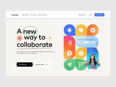 an image of a website page with the words'a new way to collaborate '