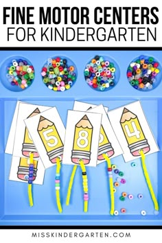 A pencil-themed bead lacing activity Alphabet Games For Kids, Hand Strengthening Activities, Task Cards Kindergarten, Kindergarten Fine Motor, Fine Motor Centers, Preschool Skills, Hand Strengthening, Preschool Fine Motor Activities, Miss Kindergarten