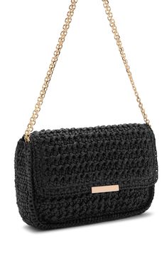 Braided raffia brings rich texture to this compact bag equipped with a gleaming removable chain strap to convert the look to clutch carry. Magnetic-snap flap closure Removable chain shoulder strap Paper raffia Imported Elegant Straw Bag With Detachable Strap, Elegant Straw Bag For Travel, Summer Rectangular Clutch With Chain Strap, Elegant Straw Crossbody Bag With Detachable Strap, Elegant Straw Shoulder Bag With Gold-tone Hardware, Elegant Woven Crossbody Shoulder Bag, Elegant Crossbody Straw Bag With Adjustable Strap, Elegant Straw Crossbody Bag With Adjustable Strap, Elegant Rectangular Straw Bag With Detachable Strap