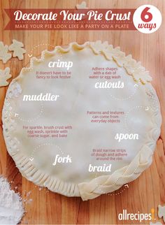 a pie crust with instructions to make it look like a party on a platter