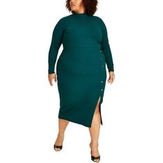 Manufacturer: Nina Parker Style Type: Midi Dress Collection: Nina Parker Sleeve Length: Long Sleeves Material: 64% Polyester/28% Rayon/8% Spandex Fabric Type: Polyester Specialty: Ribbed Sku: BH5968080 Size: 2X.  Color: Green.  Gender: female.  Age Group: adult. Fitted Green Midi Sweater Dress, Green Ribbed Long Sleeve Midi Dress, Torrid Green Dress, Green Stretch Sweater Dress Knee-length, Ribbed Bodycon Midi Dress, Plus Size Summer Dresses, Plus Size Maxi, Bodycon Midi, Plus Size Maxi Dresses