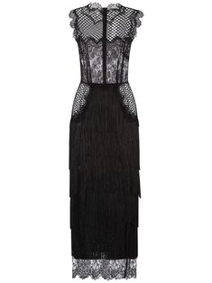 Shop Dolce & Gabbana fringed lace sheath dress with Express Delivery - FARFETCH Dolce And Gabbana Dress, Black Fringe Dress, Color Dresses, Dolce Gabbana Dress, High Neck Sleeveless, Black Sheath Dress, Lace Sheath Dress, Gothic Dress, Dolce E Gabbana