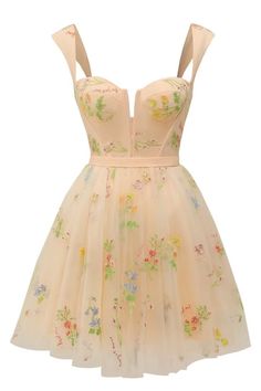 cap sleeves champagne floral A-line short homecoming dress party dress Spring A-line Corset Dress With Fitted Bodice, Summer Homecoming Dresses With Straight Neckline, Spring A-line Corset Dress With Corset Back, Square Neck Corset Dress For Prom, Summer A-line Corset Dress For Prom, Summer Homecoming Corset Dress With Sweetheart Neckline, Summer Corset Dress With Sweetheart Neckline For Homecoming, Summer Dress With Fitted Bodice And Cap Sleeves, Spring Fitted Corset Dress With Lined Bodice