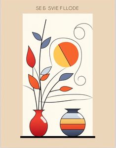 an image of vases with flowers in them on a white and beige background text reads seb swie filode