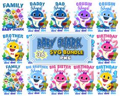 baby shark svg bundle for the birthday boy