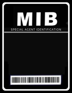 a barcode with the words mib on it