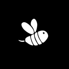 a black and white image of a bee on a dark background with the word honey written below it