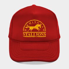 Retro Usfl Birmingham Stallions from 1983 on Red shirt. -- Choose from our vast selection of Trucker hats to match with your favorite design to make the perfect custom graphic Hat. Customize your color! For men and women. Customizable Red Trucker Hat With Curved Brim, Vintage Red Trucker Hat For Outdoor, Red Snapback Trucker Hat With Logo Patch, Red Vintage Trucker Hat With Curved Brim, Vintage 5-panel Trucker Hat With Logo Patch, Auburn University, Red Shirt, Red Hats, Auburn