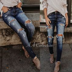 Jeans Denim Distressed Skinny Dark Wash. Frayed Ankle. Super Stretchy. Super Flattering Skinnies. Inseam Is (0-15)29”-30” Rise Is(0-15) 8”-10” 98/2 Cotton/Spandex. Size Tags Are 0/23 1/24 3/25 5/26 7/27 9/28 11/29 13/30 15/31 Price Is Firm. Ripped Washed Blue Jeans For Fall, Dark Denim Jeans, Gap Denim, Frame Denim, Dark Wash Jeans, Jeans Denim, Cotton Spandex, Denim Jeans, Women Jeans