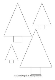 three trees that have been cut out to make the shape for each tree, and one is