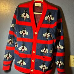 Missing One Button See Photo Gucci Sweater, See Photo, Sweater Cardigan, Men Sweater, Bee, Man Shop, Gucci, My Style, Red