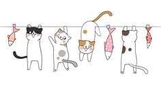 an image of cats hanging out on clothesline with one cat looking at the camera