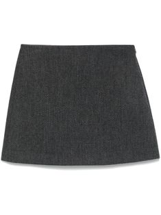 charcoal grey interlock weave A-line concealed side hook and zip fastening full lining straight hem thigh-length Gray Mini Skirt, Grey Mini Skirt, Grey Skirt, A Line Mini Skirt, Demi Fine Jewelry, Iconic Bags, Exclusive Fashion, Gray Skirt, Ballet Flat Shoes