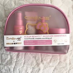 hello kitty skin care set in pink case