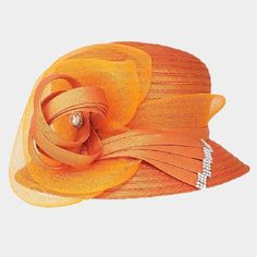 Style No : [424533] H22-Orange Color : Orange Crown Circumference : 23" Crown Height : 3" Brim Width : 2.25" 100% Polyester Bow Accented Flower Dressy Hat Orange Crown, Gucci Bucket Hat, Slouch Beanie Hats, Dressy Hats, White Baseball Cap, Monogram Hats, Fendi Vintage, Floppy Sun Hats, Elegant Hats