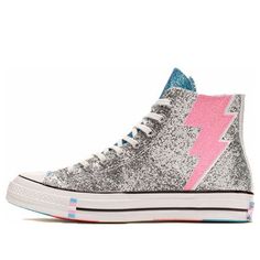 Silver High-top Sneakers With Vulcanized Sole, Casual High-top Metallic Sneakers, Silver Sneakers For Streetwear With Speckled Midsole, Silver Sneakers With Speckled Midsole For Streetwear, Casual Silver Custom Sneakers With Rubber Sole, Metallic Sneakers With Speckled Midsole For Streetwear, Metallic Low-top Sneakers With Speckled Midsole, Silver Casual High-top Sneakers With Boost Midsole, Casual Silver High-top Sneakers With Boost Midsole